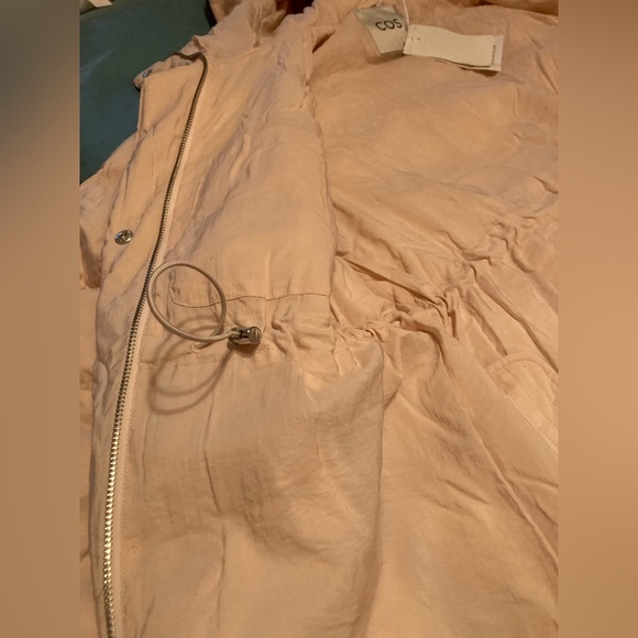COS FLWRDWN eco puffer long down coat pink hood maxi midi trench Med Large - Picture 10 of 16